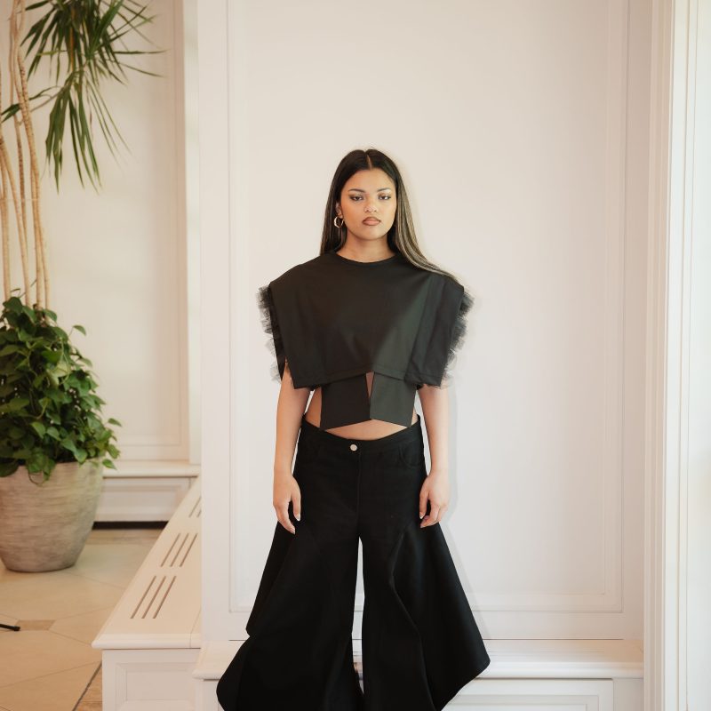 Square-Cut Tulle Top