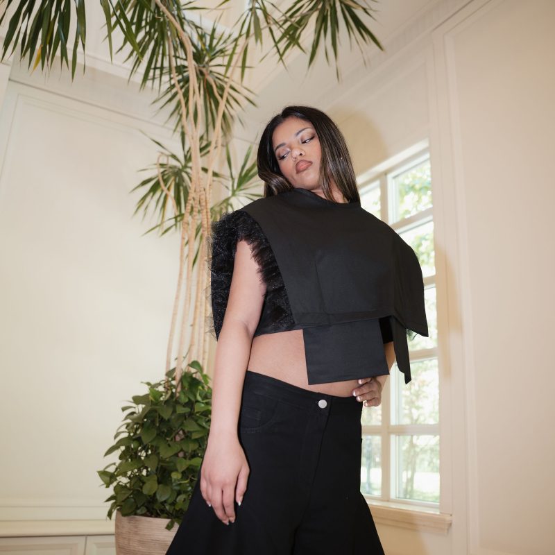 Square-Cut Tulle Top