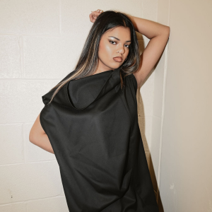Sculpted High-Neck Mini Dress