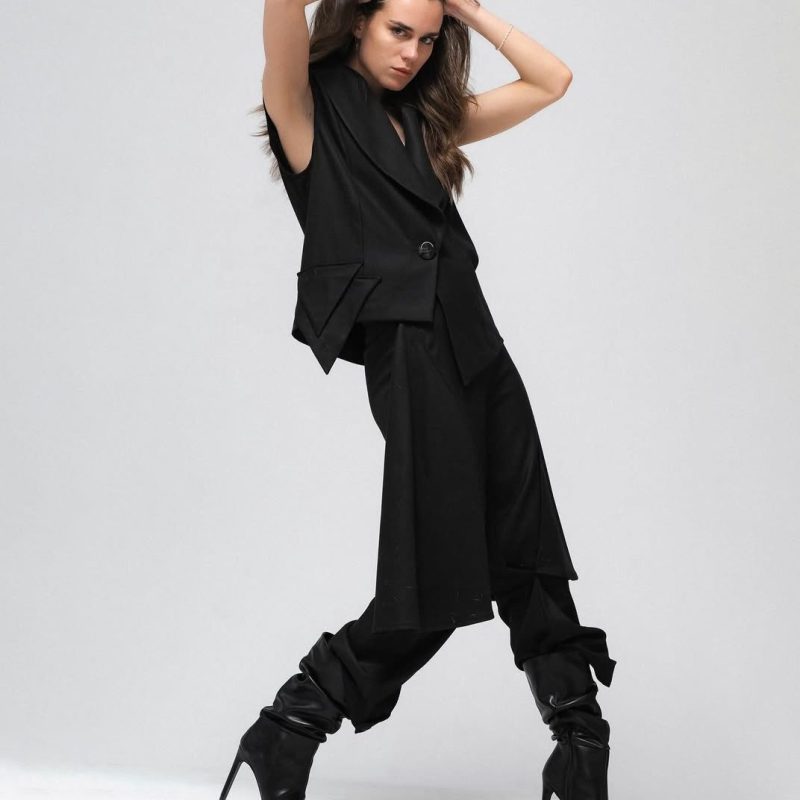 Oblique Skirted Trousers